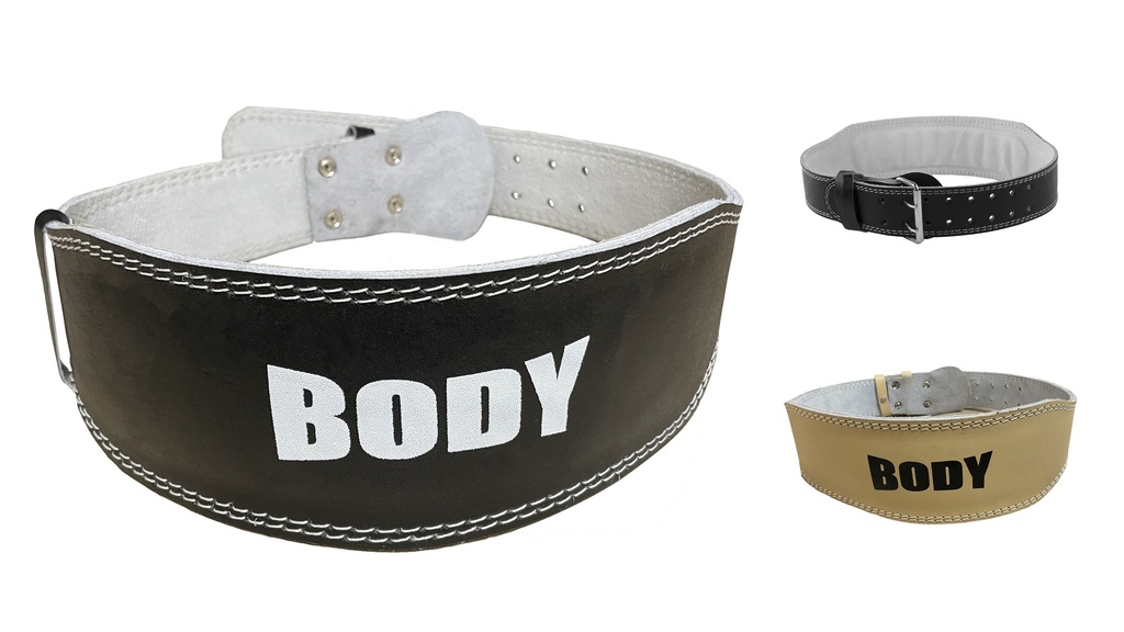 Ceinture de musculation en cuir noir