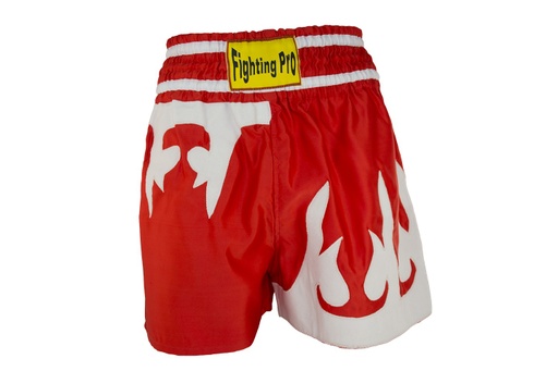 Short de Boxe Thai Rouge | Blanc